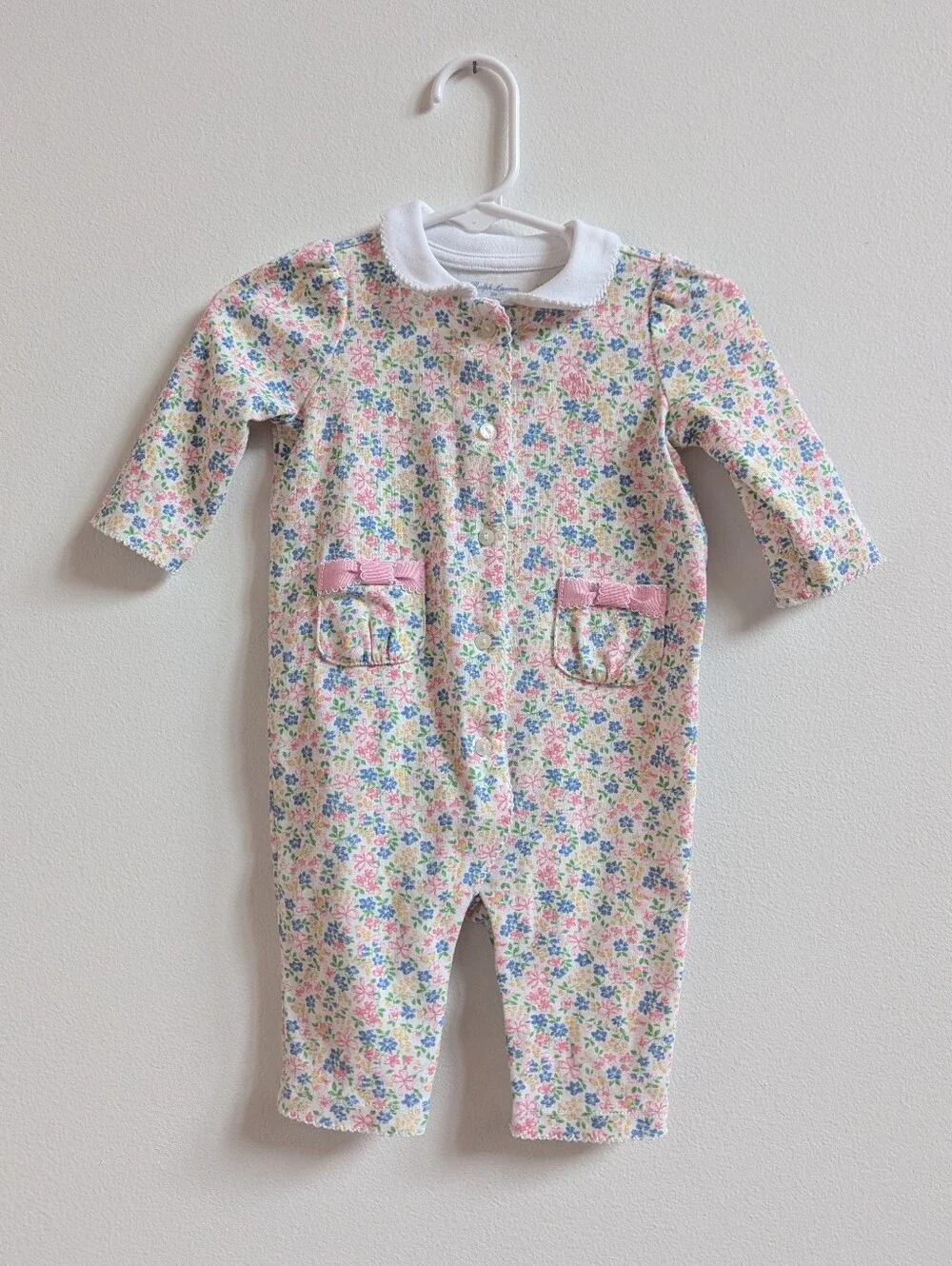 Ralph Lauren Jumpsuit 3m Baby Girls Floral Dainty Preppy